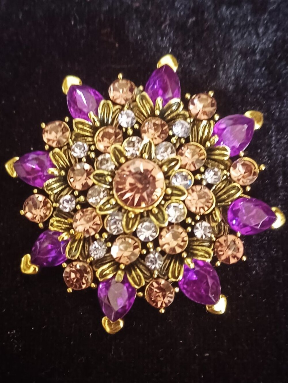 Colorful Lavender & Pink Brooch